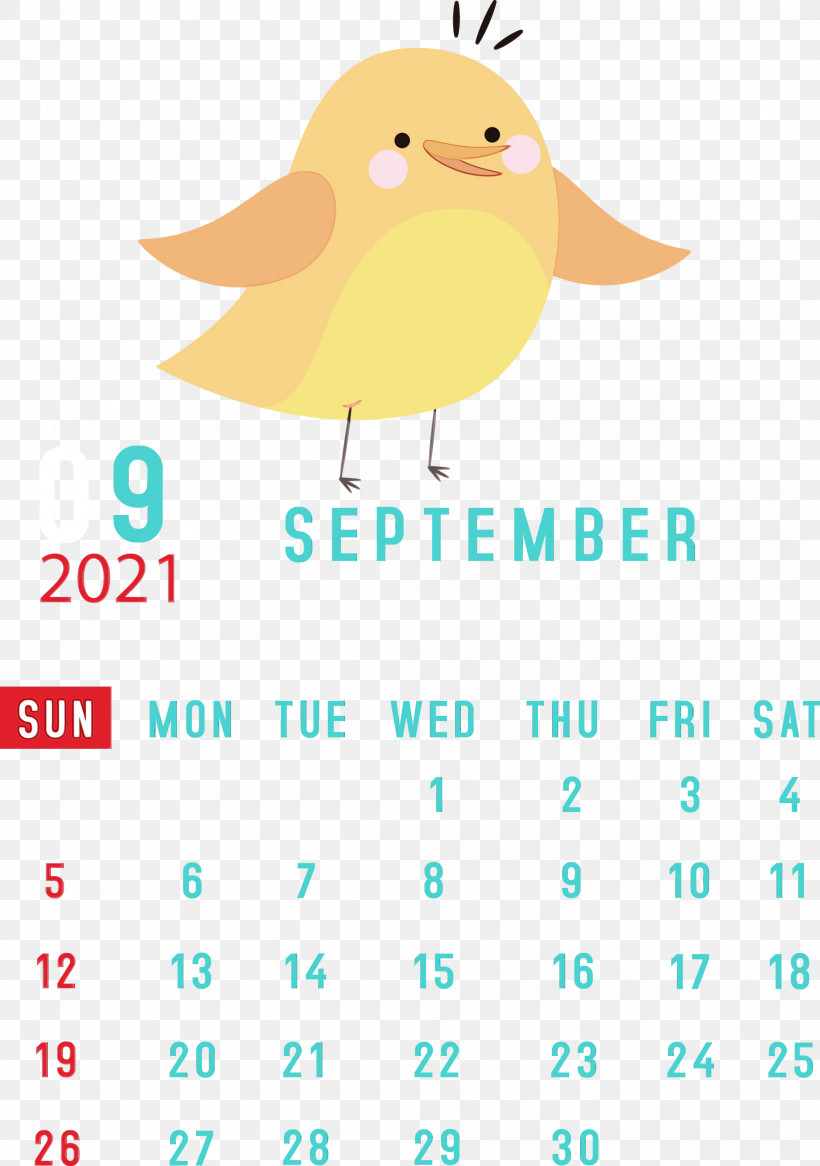 Birds Ducks Logo Water Bird Beak, PNG, 2108x3000px, September 2021 Printable Calendar, Beak, Birds, Ducks, Logo Download Free