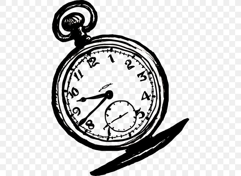 Pocket Watch Clock Clip Art, PNG, 469x600px, Pocket Watch, Antique, Artwork, Black And White, Chain Download Free