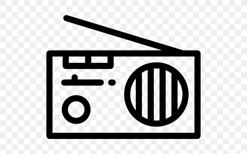Radio Station Broadcasting Boombox, PNG, 512x512px, Radio Station, Area, Black And White, Boombox, Brand Download Free