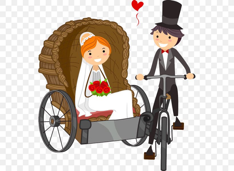 Wedding Invitation Bride Clip Art, PNG, 551x600px, Wedding Invitation, Bicycle Accessory, Bride, Bridegroom, Cartoon Download Free