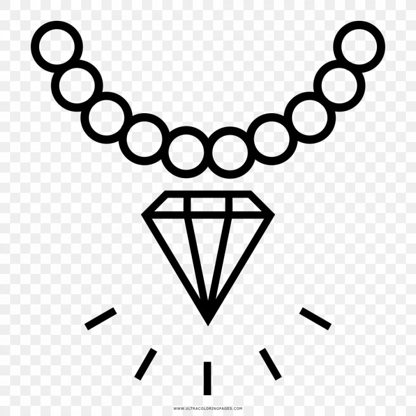 Earring Jewellery Necklace Diamond Coloring Book, PNG, 1000x1000px, Earring, Area, Black, Black And White, Body Jewelry Download Free