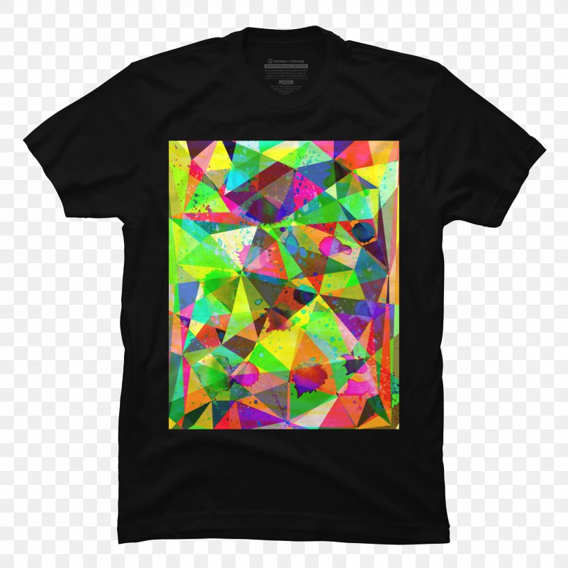 T-shirt Geometry Textile Watercolor Painting Geometric Abstraction, PNG, 1800x1800px, Tshirt, Black, Brand, Color, Geometric Abstraction Download Free