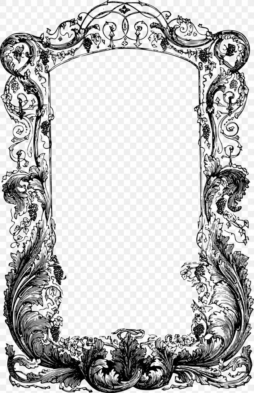Picture Frames Clip Art, PNG, 958x1481px, Picture Frames, Black And White, Decorative Arts, Drawing, Film Frame Download Free