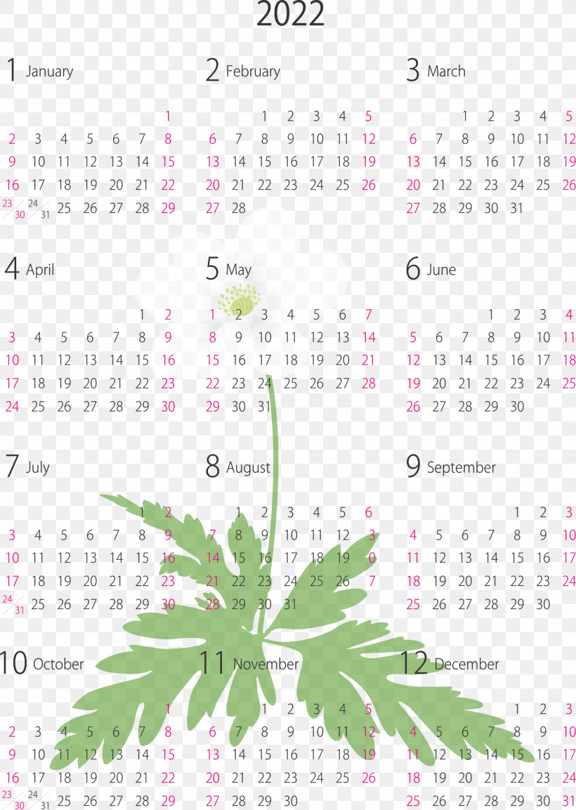 2022 Yearly Canlendar Printable 2022 Yearly Canlendar, PNG, 2133x3000px, Calendar System, Flower, Geometry, Line, Mathematics Download Free