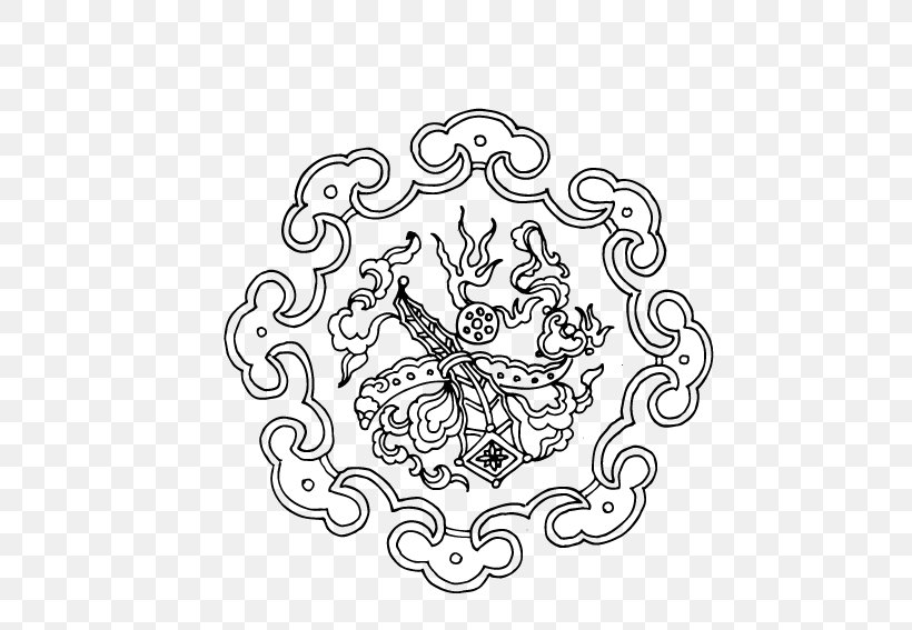 China Circle Ashtamangala Motif, PNG, 567x567px, China, Annulus, Art, Ashtamangala, Black And White Download Free