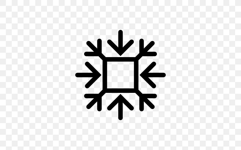 Air Conditioning Symbol Snowflake, PNG, 512x512px, Air Conditioning, Area, Black And White, Brand, Hvac Download Free