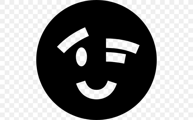 Emoticon Smiley Wink Online Chat, PNG, 512x512px, Emoticon, Area, Black And White, Emoji, Facebook Download Free