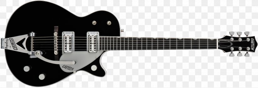 Gretsch 6128 Bigsby Vibrato Tailpiece Electric Guitar, PNG, 2400x823px, Gretsch 6128, Acoustic Electric Guitar, Acoustic Guitar, Bigsby Vibrato Tailpiece, Black And White Download Free