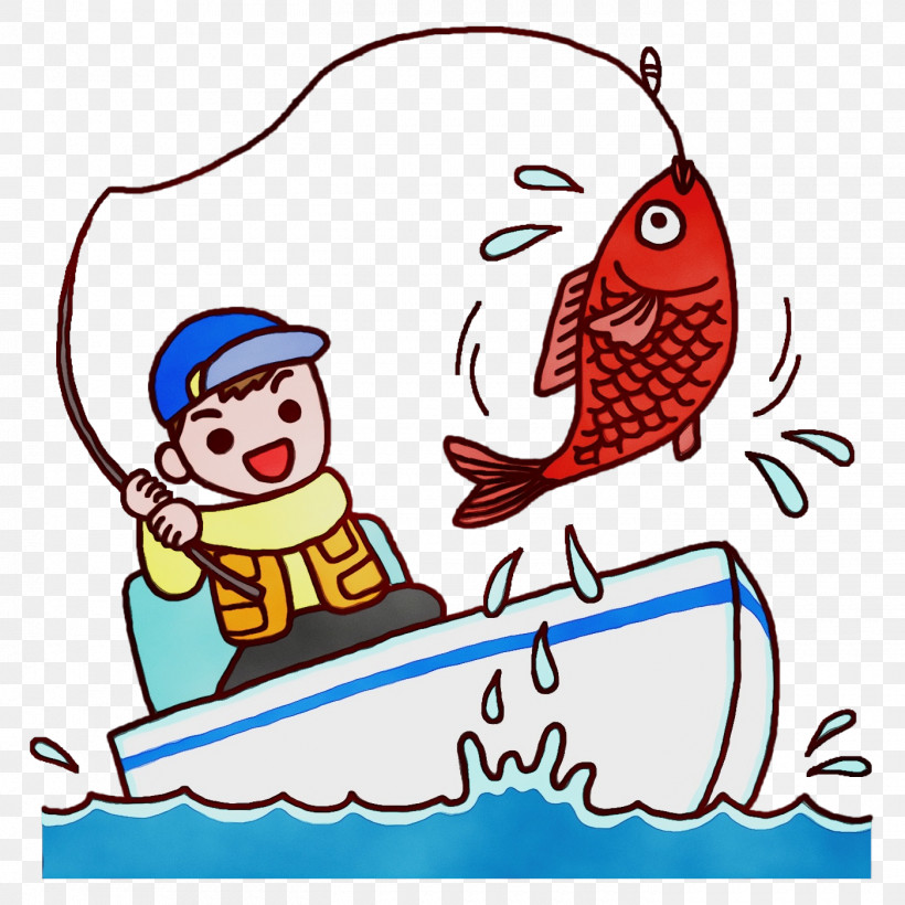 Cartoon Character Fish Area Happiness, PNG, 1400x1400px, Summer, Area, Beak, Biology, Cartoon Download Free