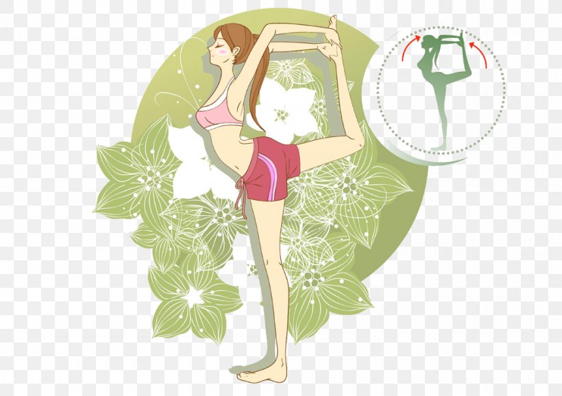 Cartoon Yoga Bijin, PNG, 1000x705px, Watercolor, Cartoon, Flower, Frame, Heart Download Free