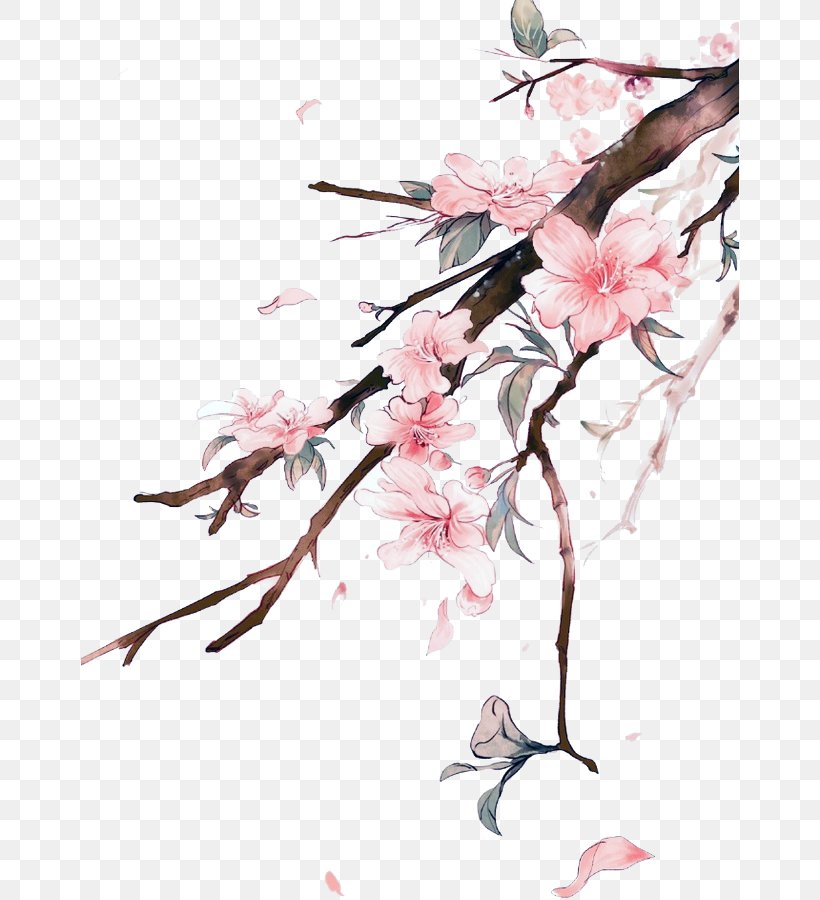 Watercolor Painting Landscape Art China, PNG, 658x900px, Painting, Art, Blossom, Branch, Cherry Blossom Download Free