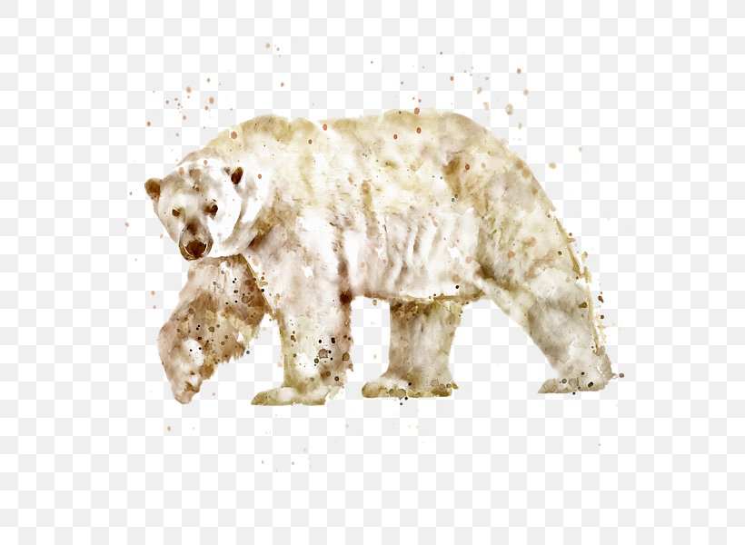 Polar Bear American Black Bear Watercolor Painting Brown Bear, PNG, 600x600px, Polar Bear, American Black Bear, Animal, Bear, Brown Bear Download Free
