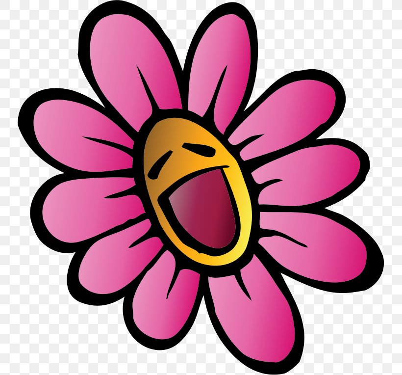 Flower Happiness Clip Art, PNG, 748x764px, Flower, Artwork, Cartoon, Cut Flowers, Flowering Plant Download Free
