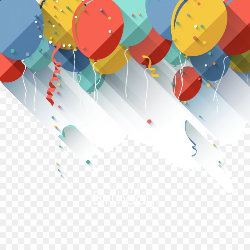 Birthday Cake Balloon Greeting Card, PNG, 1000x1000px, Birthday Cake, Balloon, Birthday, Confetti, Flat Design Download Free