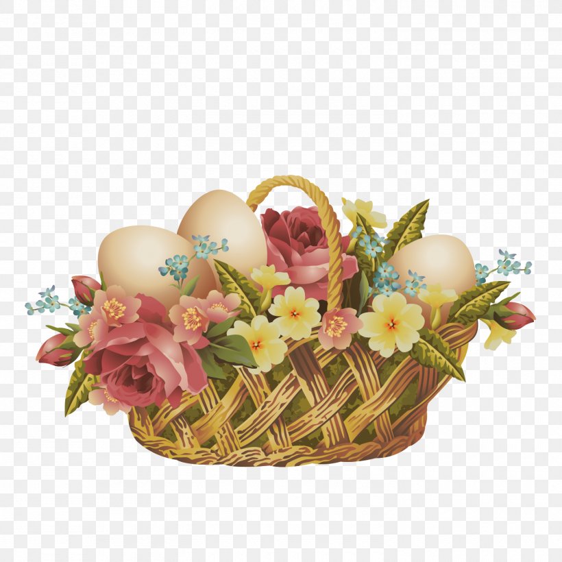 Easter Bunny Easter Basket Clip Art, PNG, 1500x1500px, Easter Bunny, Artificial Flower, Basket, Christmas, Cut Flowers Download Free