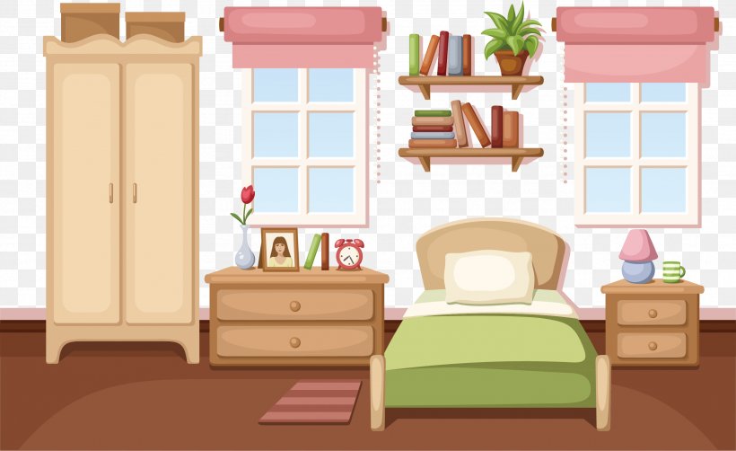 Bedroom Ideas Clip Art Vector Graphics Illustration, PNG, 2518x1543px, Bedroom, Bed, Bed Sheet, Building, Cartoon Download Free