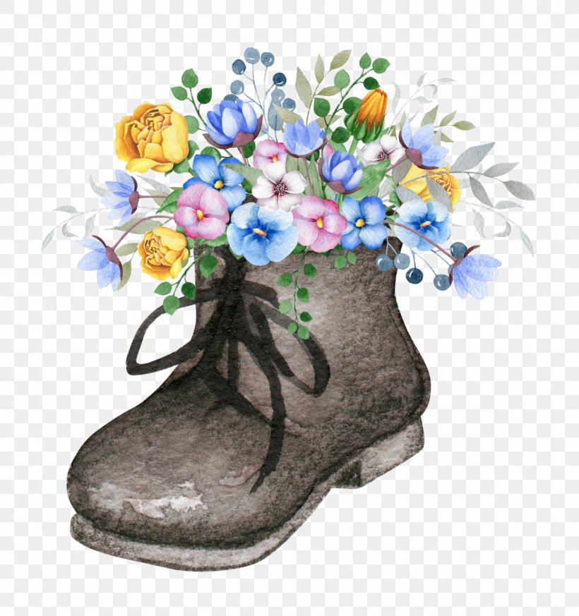 flowers in shoes