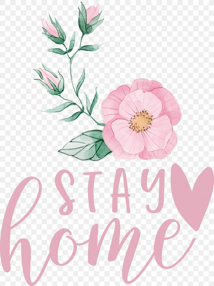 Floral Design, PNG, 2240x2999px, Stay Home, Caluya Design, Floral Design, Paint, Watercolor Download Free