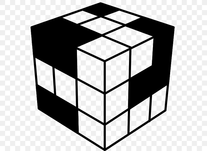 Rubik's Cube Puzzle Coloring Book Clip Art, PNG, 669x600px, Cube, Area, Black And White, Coloring Book, Drawing Download Free