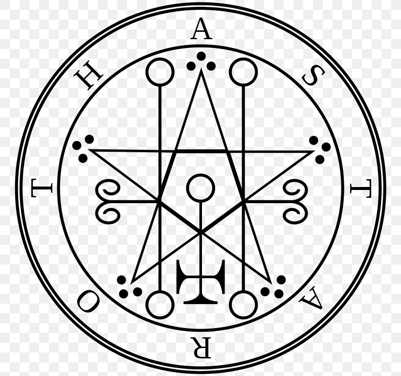 Lesser Key Of Solomon Astaroth Goetia Sigil, PNG, 768x768px, Lesser Key Of Solomon, Area, Astaroth, Black And White, Clock Download Free
