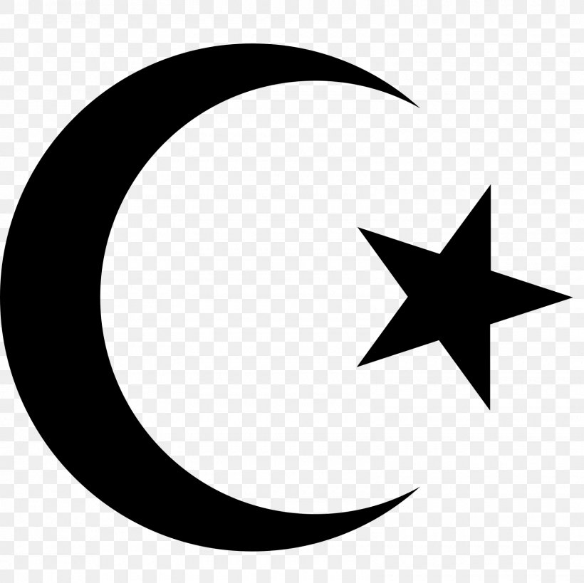 Star And Crescent Religion Symbols Of Islam, PNG, 1600x1600px, Star And Crescent, Black And White, Blackandwhite, Crescent, Logo Download Free
