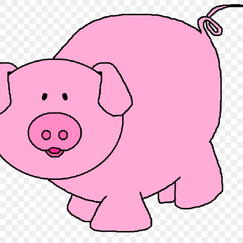 Domestic Pig Clip Art Vector Graphics, PNG, 1024x1024px, Pig, Animal Figure, Animation, Cartoon, Domestic Pig Download Free
