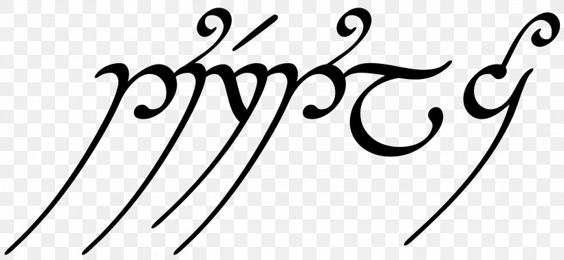 Quenya Tengwar Latin The Lord Of The Rings The Hobbit, PNG, 2609x1206px, Quenya, Area, Black, Black And White, Brand Download Free