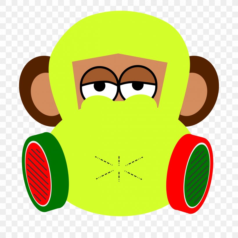 Gas Mask Monkey T-shirt Clip Art, PNG, 2400x2400px, Mask, Cartoon, Drawing, Eyewear, Fictional Character Download Free