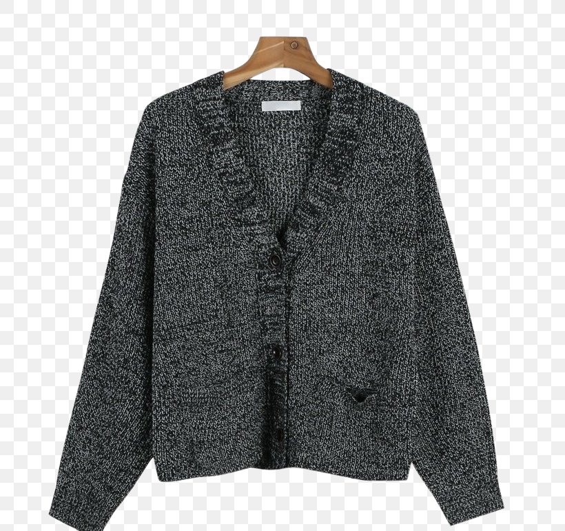 Cardigan Wool Black M, PNG, 715x770px, Cardigan, Black, Black M, Button, Jacket Download Free