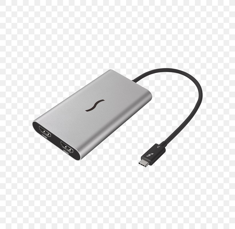 StarTech Thunderbolt 3 To Dual HDMI Adapter Computer Monitors, PNG, 800x800px, Thunderbolt, Ac Adapter, Adapter, Cable, Computer Download Free