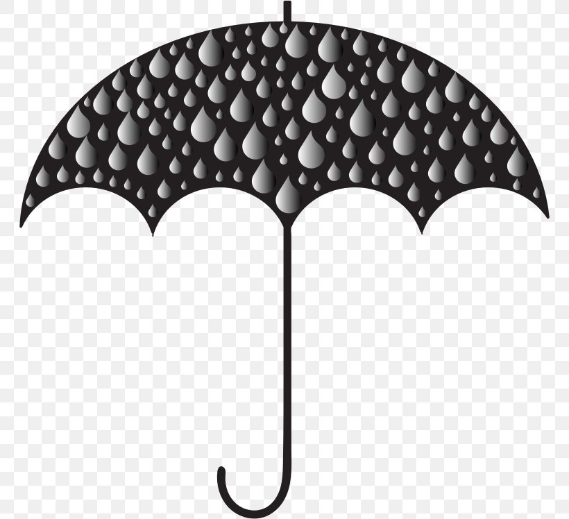 Rain Umbrella Drop Clip Art, PNG, 764x748px, Rain, Black, Black And White, Drop, Fashion Accessory Download Free