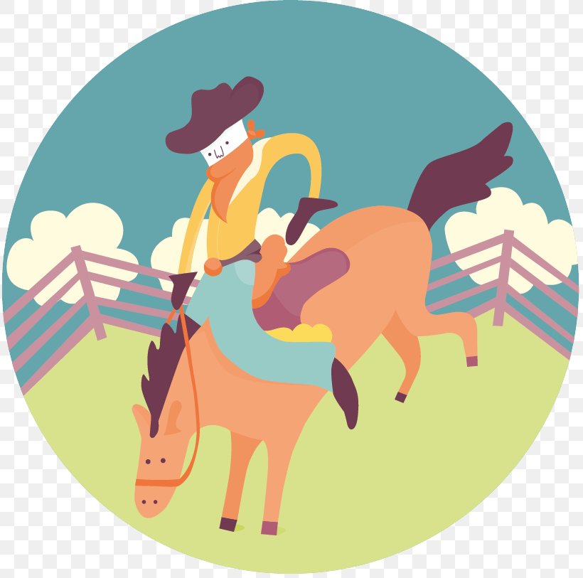 Horse Cattle Illustration Clip Art Cowboy, PNG, 815x813px, Horse, Art, Cattle, Cattle Like Mammal, Cowboy Download Free