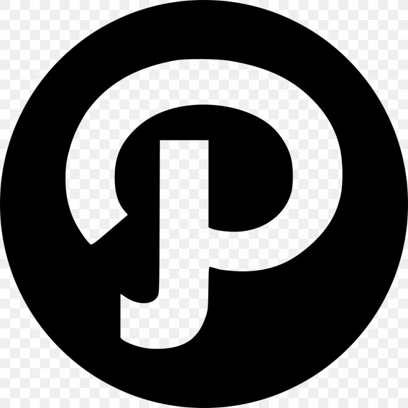 Pinterest White Logo, PNG, 980x980px, Path, Area, Black And White, Brand, Logo Download Free