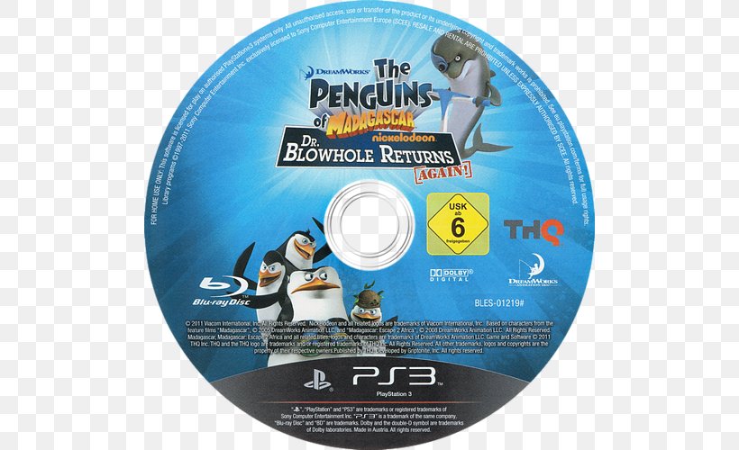 The Penguins Of Madagascar: Dr. Blowhole Returns – Again! Madagascar: Escape 2 Africa Madagascar: Operation Penguin Xbox 360, PNG, 500x500px, Madagascar, All Hail King Julien, Brand, Compact Disc, Data Storage Device Download Free