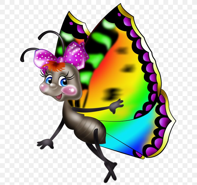 Butterfly Cartoon Insect Clip Art, PNG, 670x771px, Butterfly, Artwork, Butterflies And Moths, Cartoon, Fictional Character Download Free