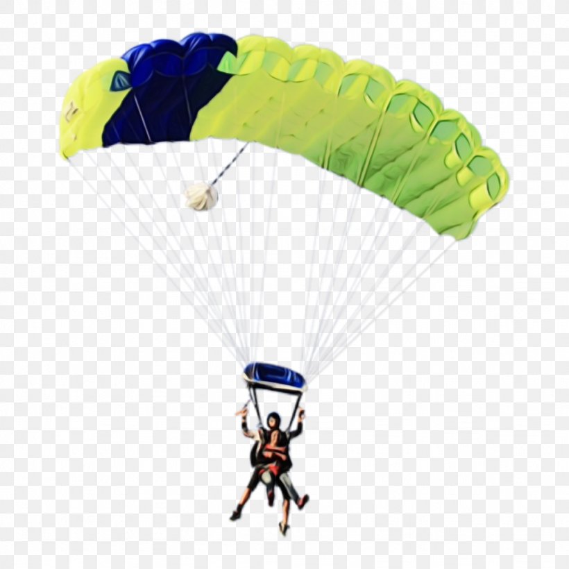 Parachute Parachuting Air Sports Paragliding Extreme Sport, PNG, 1024x1024px, Watercolor, Air Sports, Extreme Sport, Paint, Parachute Download Free