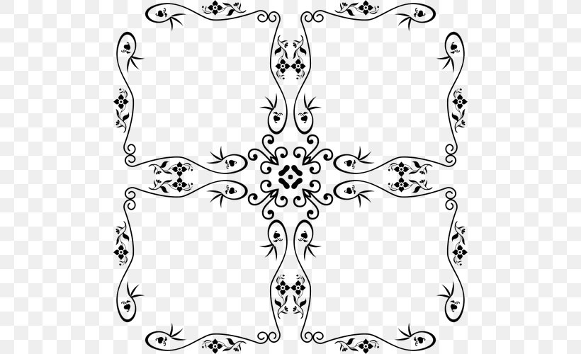 Picture Frames Borders And Frames Decorative Arts Clip Art, PNG, 500x500px, Picture Frames, Area, Black, Black And White, Borders And Frames Download Free