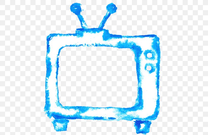Television Watercolor Painting Drawing, PNG, 532x532px, Television, Area, Black And White, Blue, Cartoon Download Free