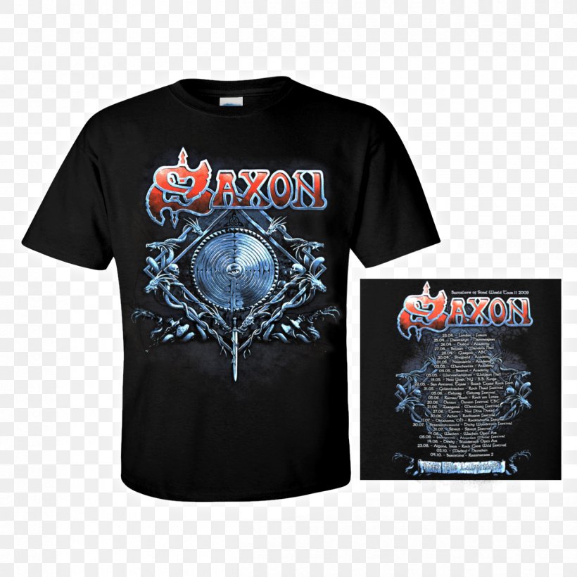 T-shirt Saxon Into The Labyrinth Heavy Metal Live To Rock, PNG, 1250x1250px, Watercolor, Cartoon, Flower, Frame, Heart Download Free