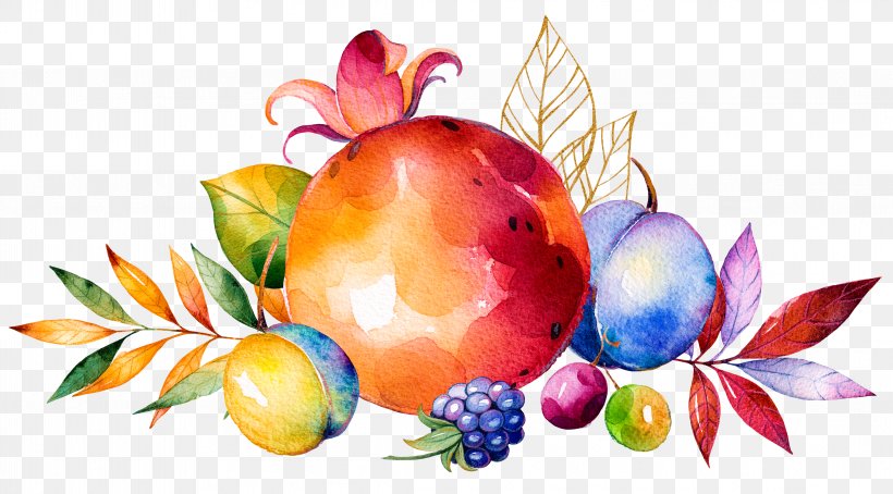 Autumn Watercolor Painting Stock Photography Royalty-free, PNG, 4424x2452px, Autumn, Autumn Leaf Color, Berry, Christmas Ornament, Color Download Free