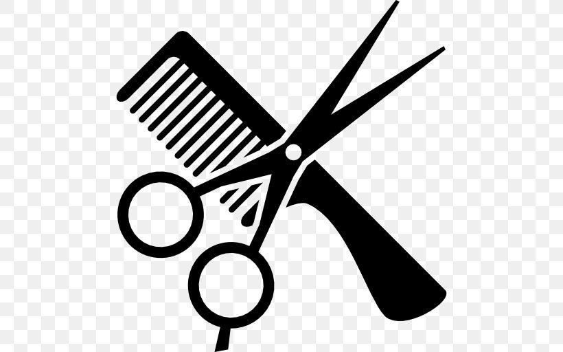 Comb Hairstyle Hairdresser Clip Art, PNG, 512x512px, Comb, Barber, Beauty Parlour, Black And White, Cutting Hair Download Free