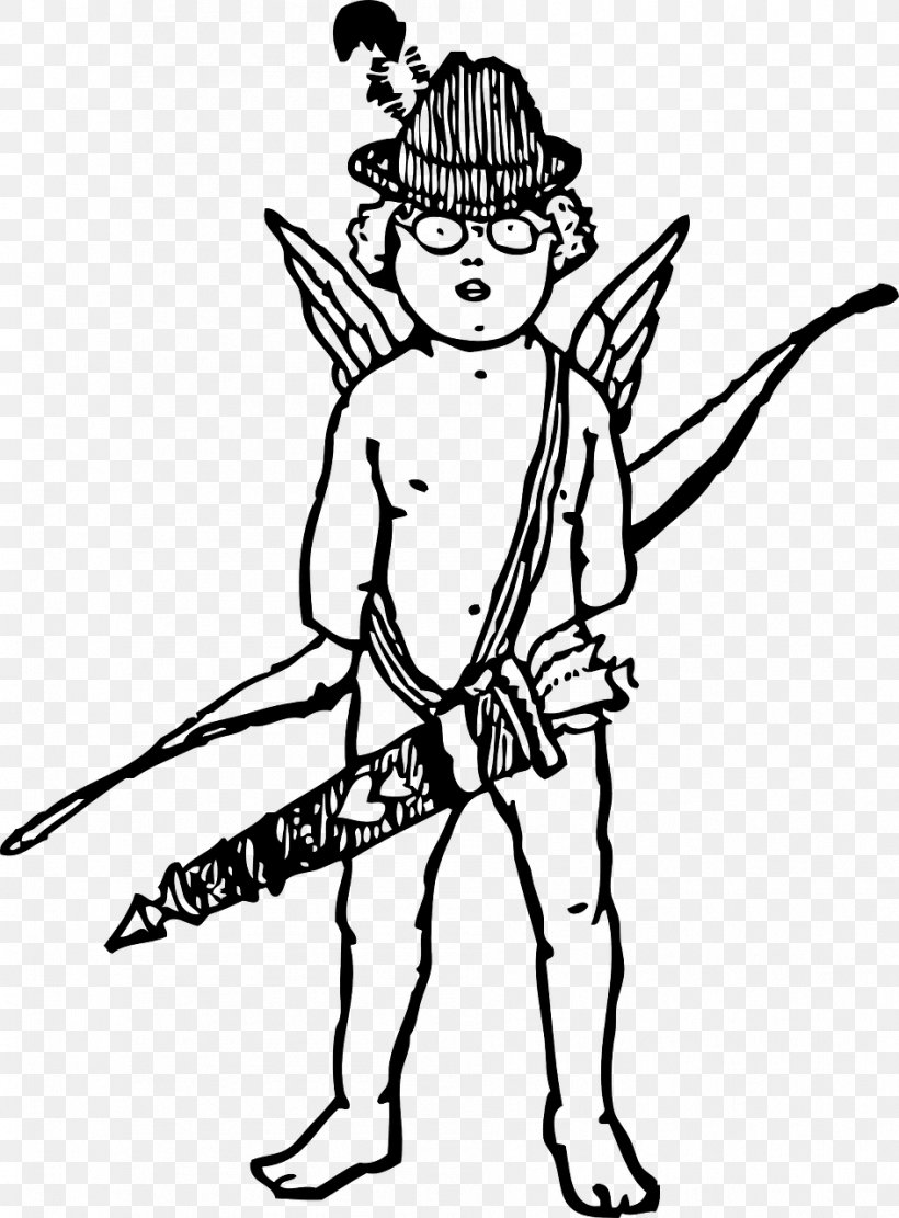 Cupid Clip Art, PNG, 944x1280px, Cupid, Art, Artwork, Black, Black And White Download Free