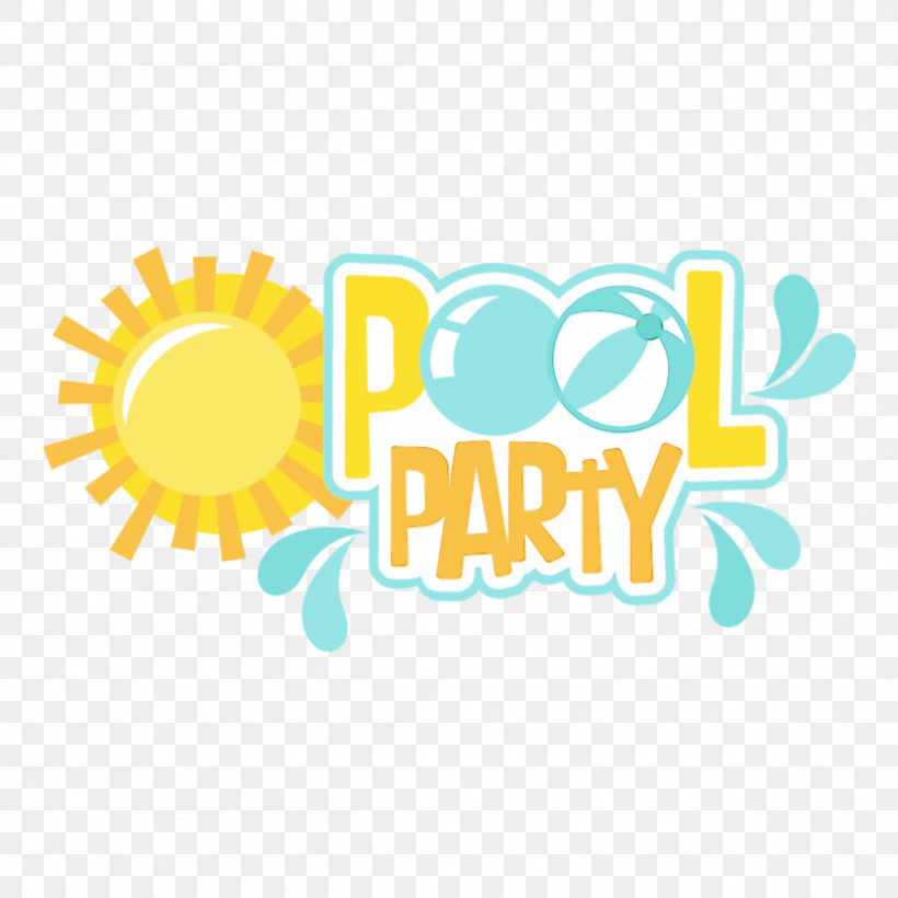 Swimming Pool Party Logo Birthday Silhouette, PNG, 2289x2289px, Watercolor, Birthday, Cartoon, Logo, Paint Download Free