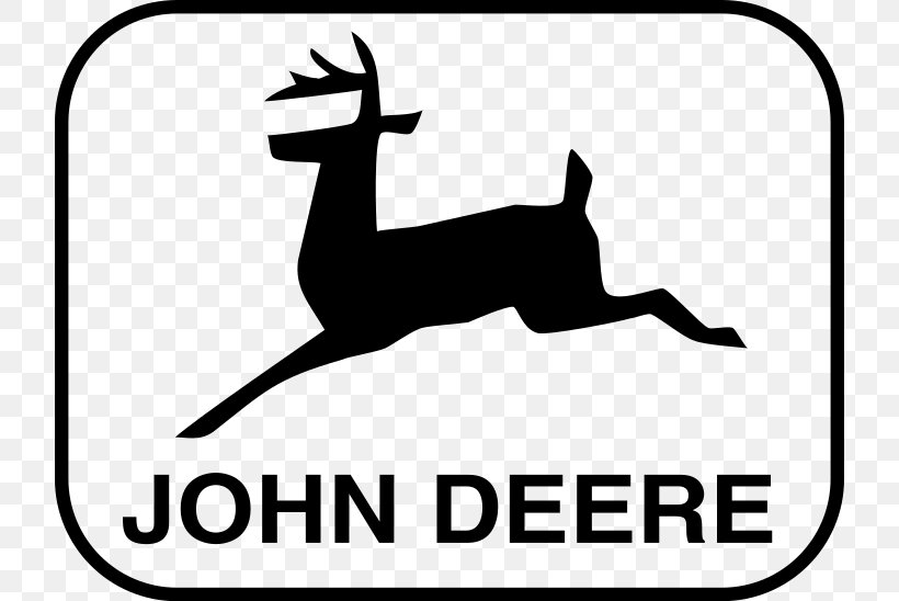 John Deere Logo Tractor Clip Art, PNG, 720x548px, John Deere, Area, Black, Black And White, Deer Download Free