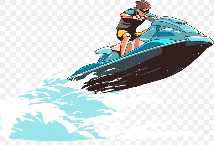 Personal Water Craft Euclidean Vector Jet Ski Illustration, PNG, 4776x3250px, Personal Water Craft, Aqua, Automotive Design, Boating, Jet Ski Download Free