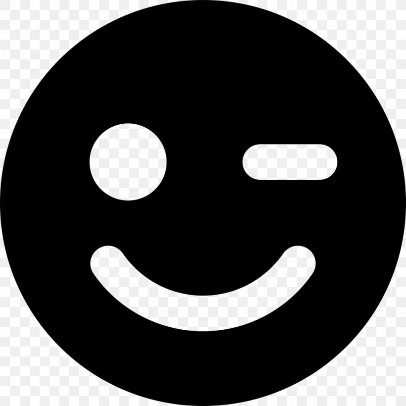 Smiley Wink Face Emoticon Symbol, PNG, 980x980px, Smiley, Black And White, Character, Emoticon, Eye Download Free