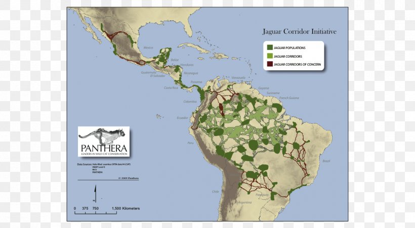 Jaguar Map Central America Landscape Mexico, PNG, 1352x744px, Jaguar, Americas, Central America, Conservation, Ecoregion Download Free