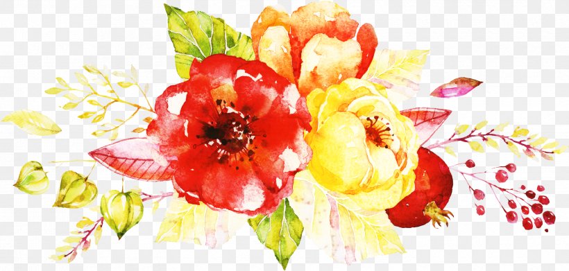 Watercolor Wreath Flower, PNG, 3350x1601px, Flower, Autumn, Bouquet, Drawing, Floral Design Download Free