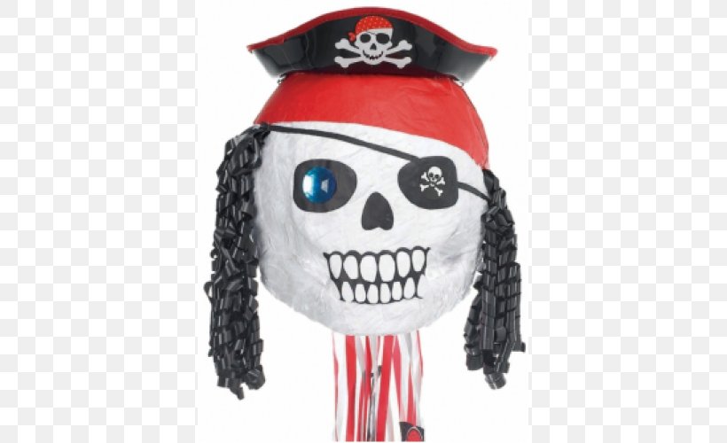 Piracy Piñata Skull And Crossbones Party Child, PNG, 500x500px, Watercolor, Cartoon, Flower, Frame, Heart Download Free