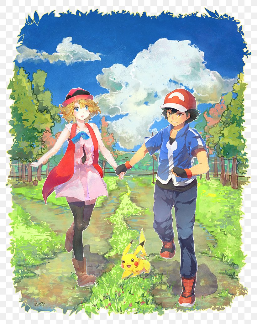 Ash Ketchum Serena Pikachu Misty Poké Ball, PNG, 800x1034px, Watercolor, Cartoon, Flower, Frame, Heart Download Free